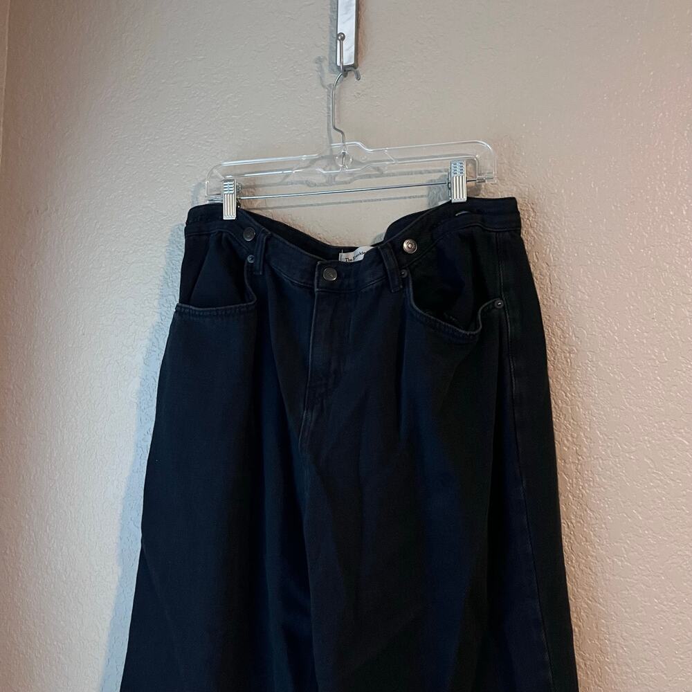 The Frankie Shop Hayla Wide Leg Baggy Jeans XL/XXL Adjustable Waist Cotton Gray - Picture 3 of 9